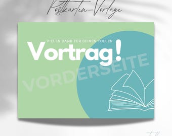 Postcard template "Thank you for your presentation"