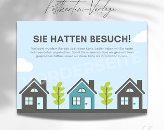 Postcard template for the preaching service "They had visitors" version 4