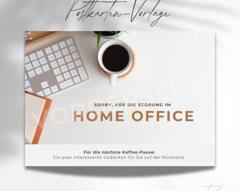 Postcard template for the preaching service "Home Office"