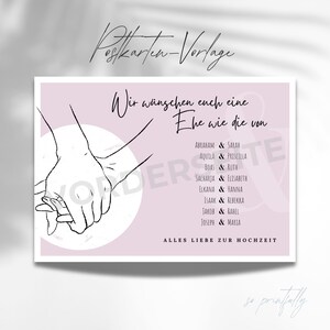Modelo de cartão postal "Feliz Casamento"