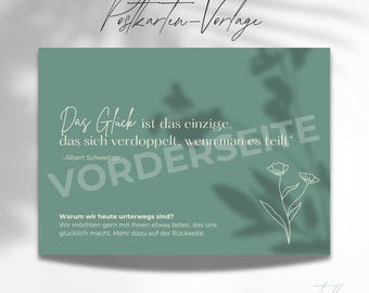 Postcard template for the preaching service "Sharing Happiness"