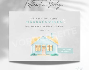 Postcard template "Moving in"