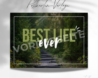 Postcard template "Best Life ever" version 3
