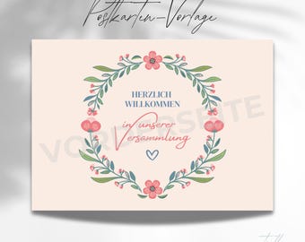 Postcard template "Welcome to our meeting"