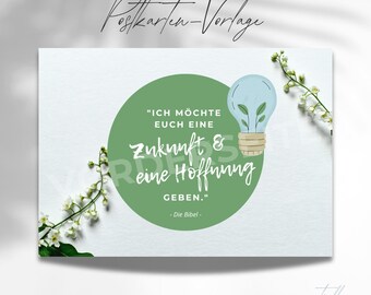 Postcard template for the preaching service "Future & Hope"