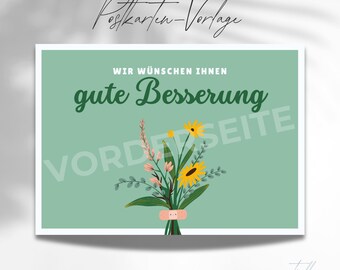 Postcard template for the preaching service "Get Well Soon"