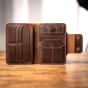 Paspoort portemonnee patroon_Leren lange portemonnee_Airtag kaarthoudersjabloon (A4-download)