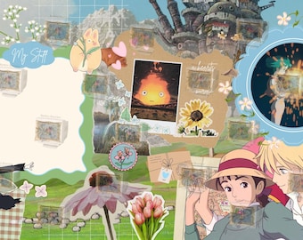 Howl's Moving Castle Wallpaper: Studio Ghibli Collage (digital