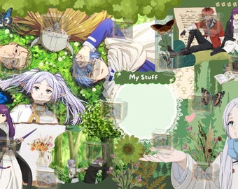 Frieren Anime Desktop Wallpaper | Cozy Fantasy Digital Organizer | Beyond Journey’s End Aesthetic PC Background | Instant Download