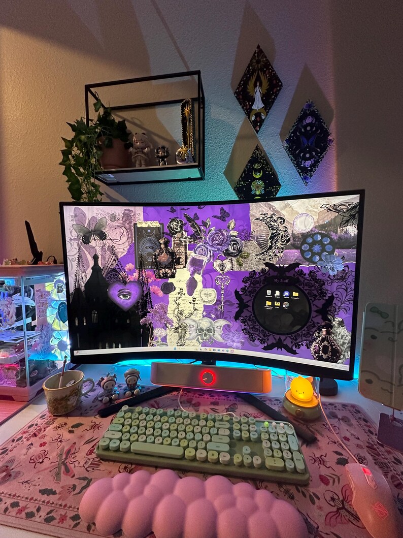Gothic Cottagecore Desktop Wallpaper | Dark Academia & Witchy Digital ...
