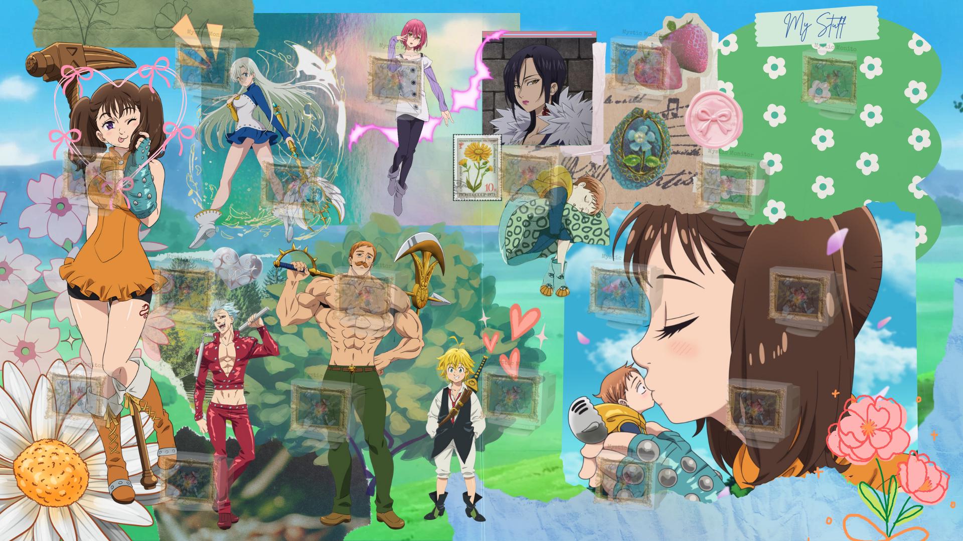 Seven Deadly Sins Anime Wallpaper: Cottagecore Fantasy Collage