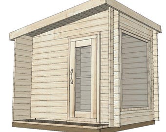 Modern Sauna Cabin Plan: DIY Outdoor Sauna Design (Digital Download)