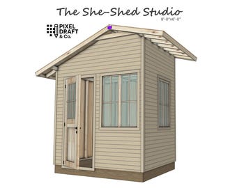 Moderne plattegronden van een Saltbox-schuur: asymmetrische studio en werkplaats (pdf-download)