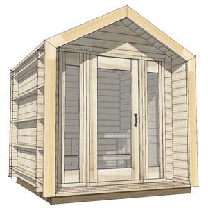 005 Cabin Sauna Plan | Digital Download | Dwg, Pdf & SketchUp Files | DIY Outdoor Sauna Blueprint