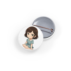 Cute Anime Character Round Pins, Kawaii Button Badges for Backpacks, Jackets, Gifts, Collectibles, Aesthetic Accessories