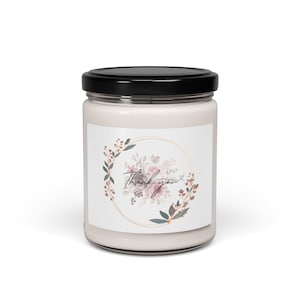 Scented candle &quot;Thank You&quot; gift for women, thank you gift, floral candle, romantic gift, candle with saying, wedding decoration