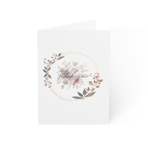 Thank You Card Flowers | Romantic thank you card for wedding, gift, shop insert | Floral card A6 Boho design
