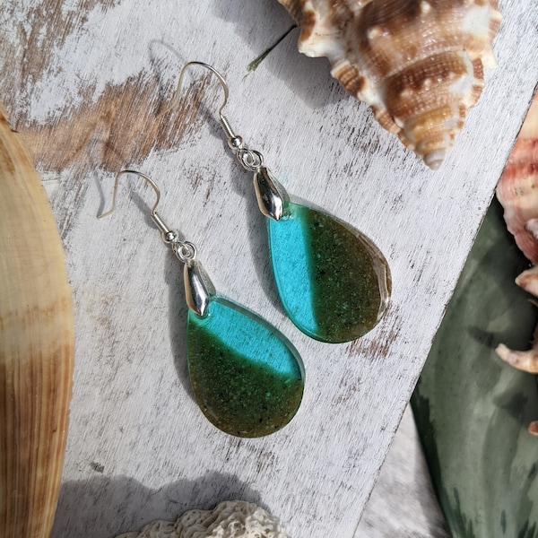 Natural Beach Sand - Choose Your Destination, Over 40 Beaches from Maine to Florida, Outer Banks, Myrtle Beach and MORE - Piper Earrings