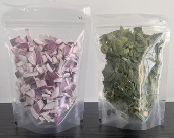 Gevriesdroogde rode ui en lente-ui | Kooknietjes met lange houdbaarheid