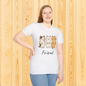 Cute Cat Friends T-Shirt, Unisex Tee, Animal Lover Gift, Pet-Themed Apparel, Everyday Casualwear, Birthday Present