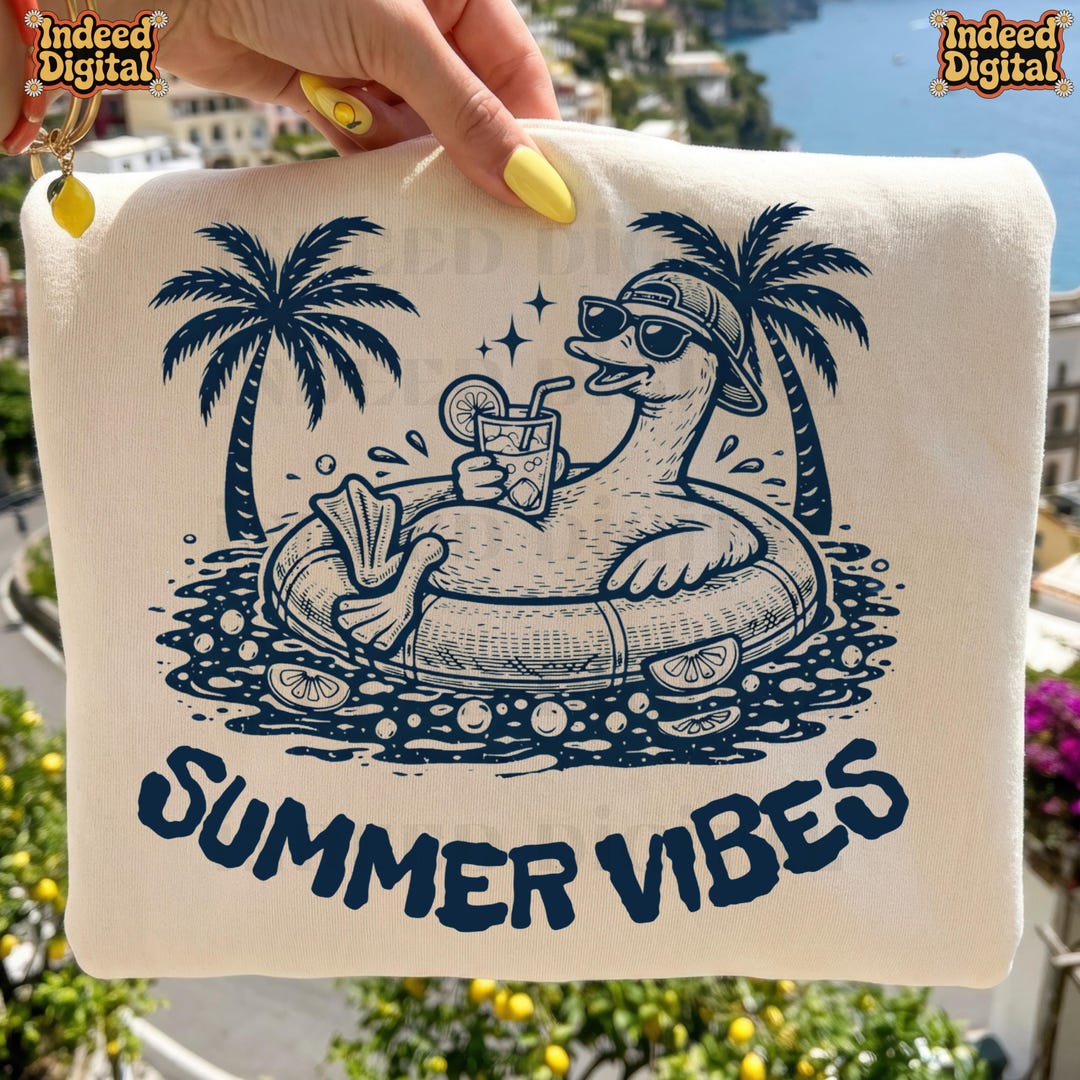 Summer Vibes Duck PNG | Funny Beach Vacation Clipart (digital Download ...