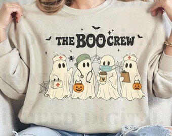 Boo Crew spöksjuksköterska Halloweendesign (digital nedladdning)