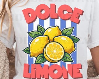 Dolce Limone PNG | Retro italiensk sommarcitron Clipart (digital nedladdning)