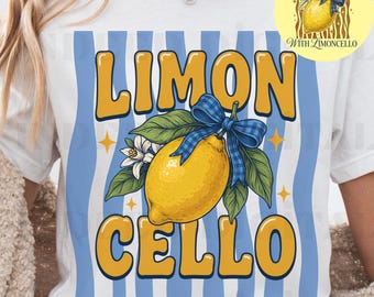 Retro Limoncello PNG | Vintage citronkonst, gingham rosett clipart (digital nedladdning)