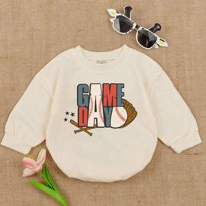Baby Boy Gameday Newborn, Baby Clothes, Newborn Romper, Retro Natural Bodysuit, Bubble Romper, Toddler Sweatshirt, Baby Romper