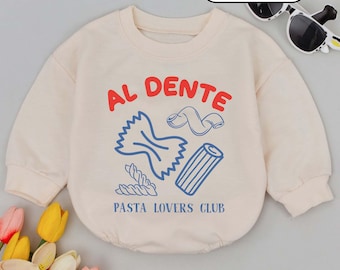 Al Dente Pasta Club Baby Romper, Foodie Gift
