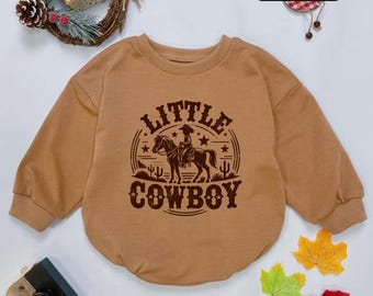 Little Cowboy Baby Romper, Western Style Outfit