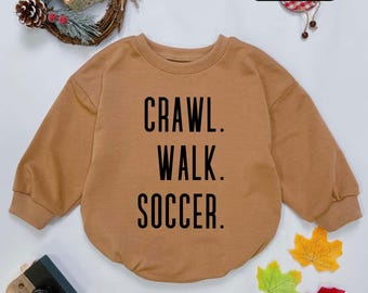 Crawl Walk Soccer Baby Romper, Game Day Outfit