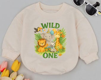 Wild One Safari Baby Romper, First Birthday Outfit