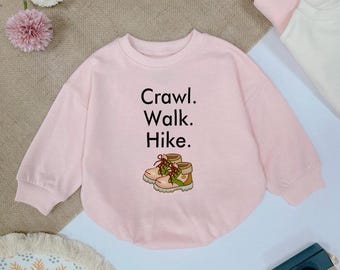 Crawl Walk Hike Baby Romper: Outdoor Adventure Outfit