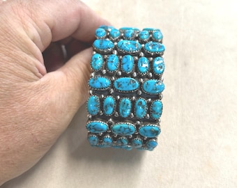 Vintage Navajo H. S. B. Turquoise and Sterling Silver Bracelet