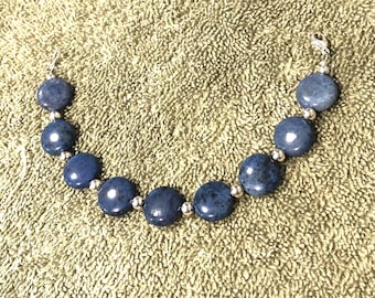 Dumortierite Bracelet and Sterling Silver
