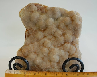 Missouri Druzy Quartz Specimen with stand.