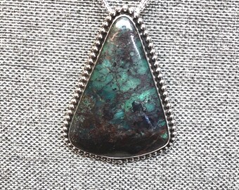 Chrysocolla and Hematite Pendant
