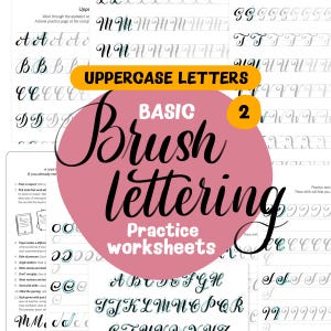 Großbuchstaben Übungsblätter | Brush Lettering Arbeitsblätter | Großbuchstaben üben | PDF erstellen und drucken