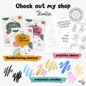 Procreate Monoline Calligraphy Brush Set | 6 Lettering Brushes | for Beginners and Pros | Digital Download image 10