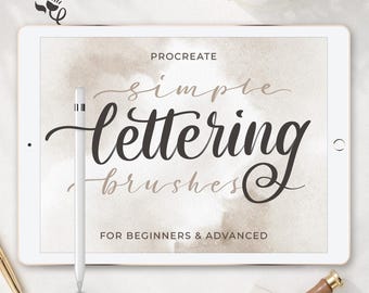 Procreate Calligraphy & Lettering Brush Set, 3 Hand Lettering Brushes, for Beginners and Pros, Digital Download
