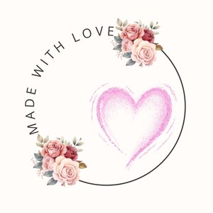 Herzlicher „Made with Love“ Aufkleber