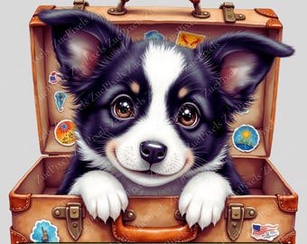 Puppy Clipart Bundle - Digital Download Cartoon PNG Files, 300 DPI Illustrations