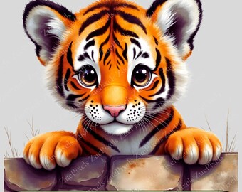 Tiger Clipart – 37 High-Resolution PNG Images (Digital Download)