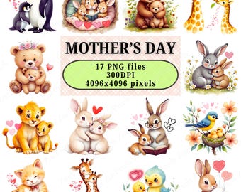 Clipart Fête des Mères PNG | Téléchargement numérique 300 ppp pour la création