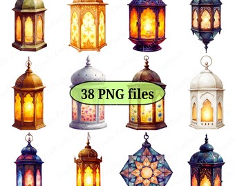 Ramadan Lantern PNG Clipart - 300 DPI Digital Download for Crafts