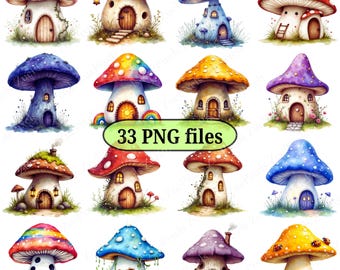 Toadstool House PNG Clipart | 300 DPI Fantasy Digital Download for Craft