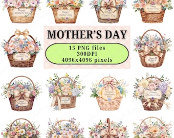 Mother's Day PNG Clipart | 300 DPI Digital Download for Crafting