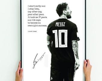リオネル・メッシの直筆サインカード（証明書付き） - Etsy 日本