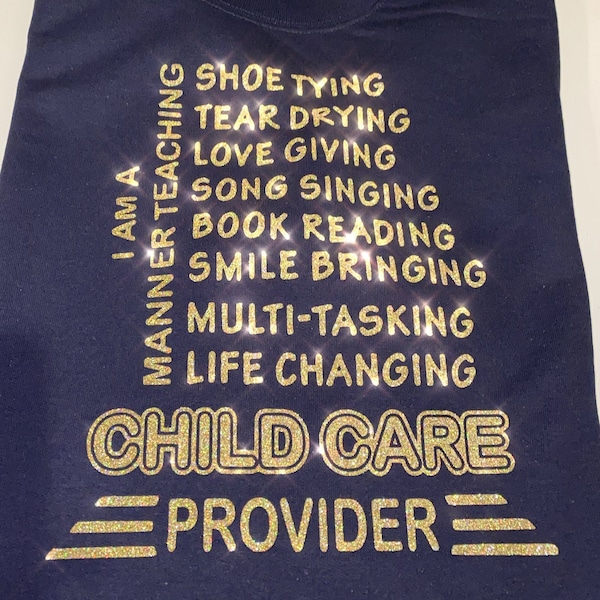 I am a Child Care Provider Bling T-Shirt